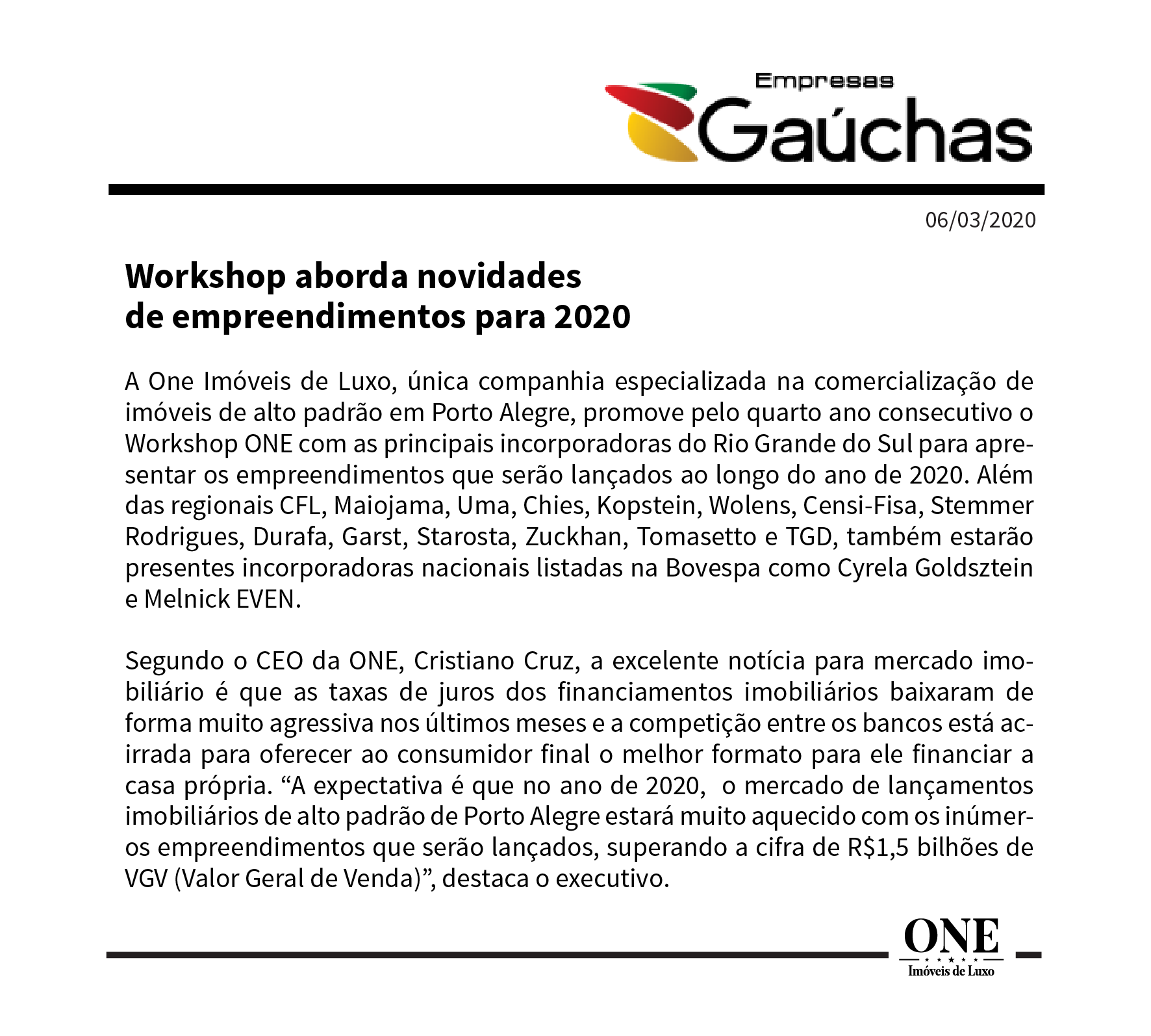 Workshop aborda novidades de empreendimentos para 2020